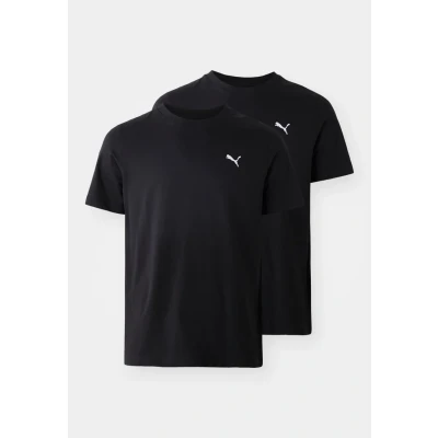 Image of Puma ESS LOGO TEE 2 PACK Basic Tshirt, Men&#039;s, Size: XS, Black