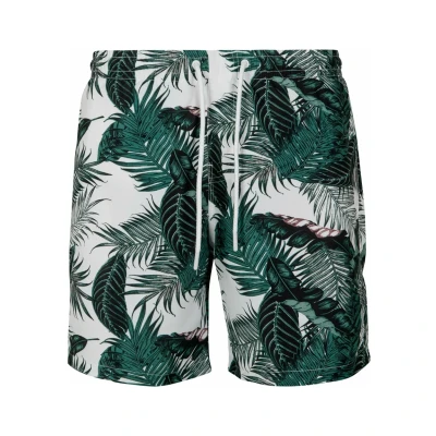 Image of Urban Classics Pattern Swimming shorts, Men&#039;s, Size: XL, Green