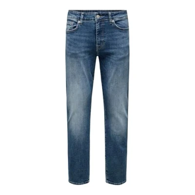 Image of Only &amp; Sons Men&#039;s Jeans, Dark Medium Blue Denim, 29W / 30L