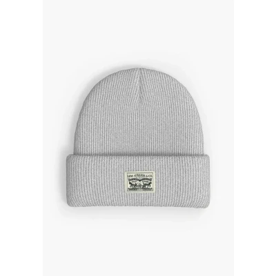 Image of Levi&#039;s Men&#039;s Backpatch Beanie, Regular Grey, One Size