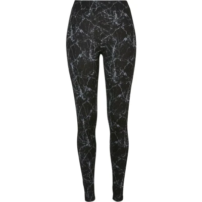 Image of Urban Classics SOFT AOP Leggings Trousers, Women&#039;s, Size: Small, Blackmarble