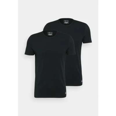 Image of adidas Sportswear 3 Stripes CREW NECK 2 PACK Undershirt, Men&#039;s, Size: Large, Black