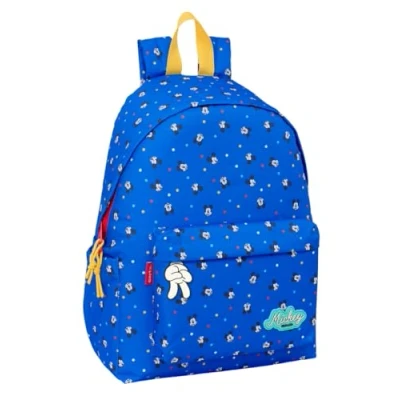 Image of Safta MICKEY MOUSE GOOD DAY Laptop Backpack 14.1 inches, Ideal for Young People of Different Ages, Comfortable and Versatile, Quality Resistance, 31 x 13 43 cm, Blue, M, Casual,