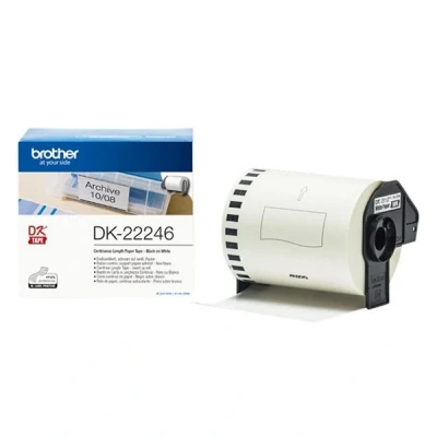 Image of Brother DK 22246 Paper black on white Roll (10.3 cm x 30.48 m) 1 roll(s) continuous labels for QL 1050, 1060N, 1100