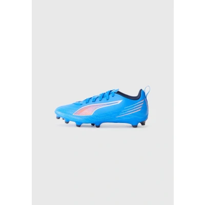 Image of Puma Ultra 6 PLAY Unisex Moulded stud football boots for kids, Size: 3, blue/white/glowing red shoes