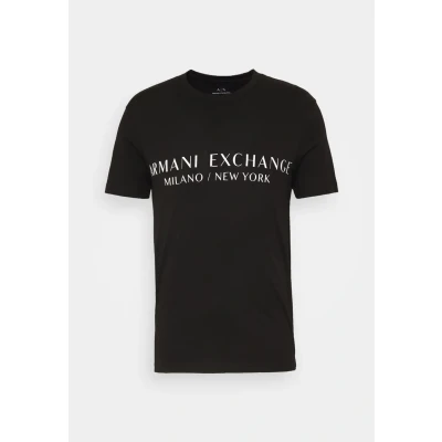 Image of Armani Exchange Print Tshirt, Men&#039;s, Size: Small, Black