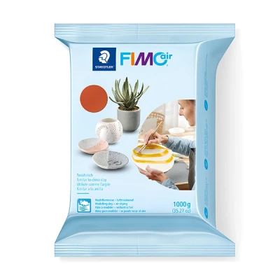 Image of STAEDTLER 8101 76 FIMOair Air Drying Modelling Clay, 1kg Terracotta (Pack of 1)