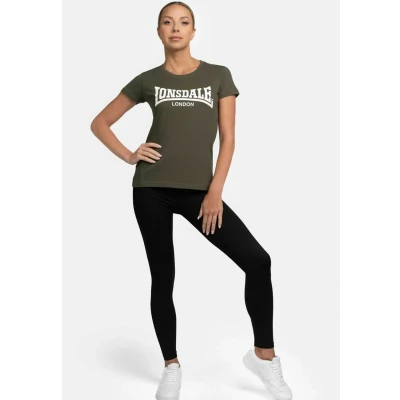 Image of Lonsdale Cartmel Print Tshirt, Women&#039;s, Size: XXL, Olive white
