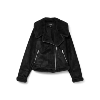 Image of VERO MODA Women&#039;s Vmpeggy Faux Suede Jacket Boos, Schwarz, L