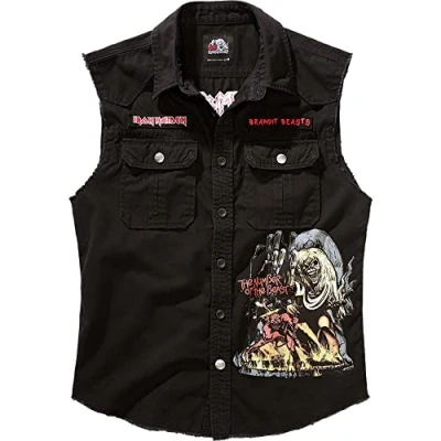 Image of Brandit Men&#039;s Maiden Vintage Shirt Notb Sl, Black, 7XL