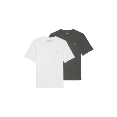 Image of Marc O&#039;Polo 2 PACK Regular Basic Tshirt, Men&#039;s, Size: Medium, White/grey