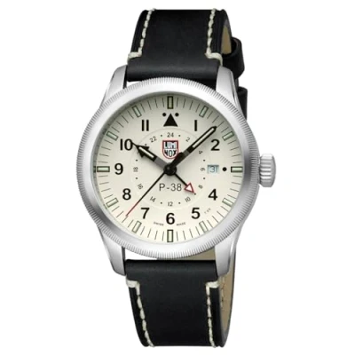 Image of Luminox XA.9527 Men&#039;s Analogue Swiss Quartz Movement Watch with Leather Strap, black, Strap.