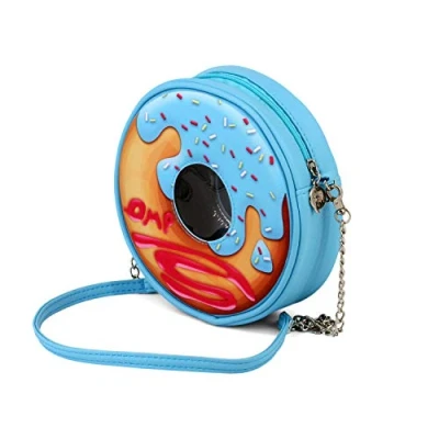 Image of Oh My Pop! Donut Round Shoulder Bag, Blue, One Size, Bag Bluenut