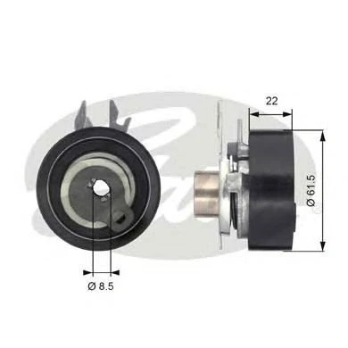 Image of Tensioner Pulley, timing belt GATES T43061