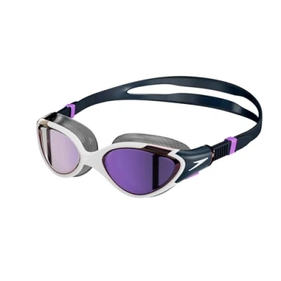 Image of Speedo Biofuse 2.0 GOG Mirror Goggles, Women&#039;s, Size: One Size, White/true navy/sweet purple/flash purple
