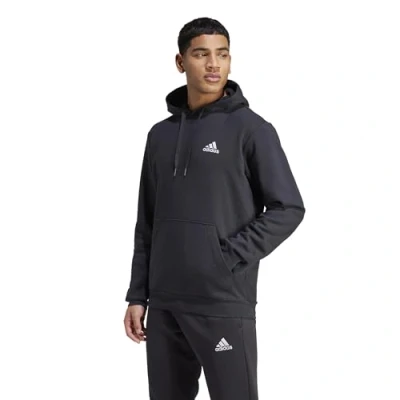 Image of adidas Performance Feelcozy Hoodie, Men&#039;s, Size: Medium, Black/white