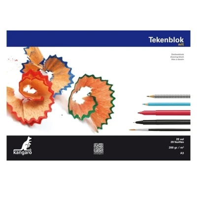 Image of Kangaro Drawing Pad A3 200 g 20 Sheets White