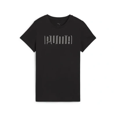 Image of Puma Sport Graphic TEE Print Tshirt, Women&#039;s, Size: Medium, Black