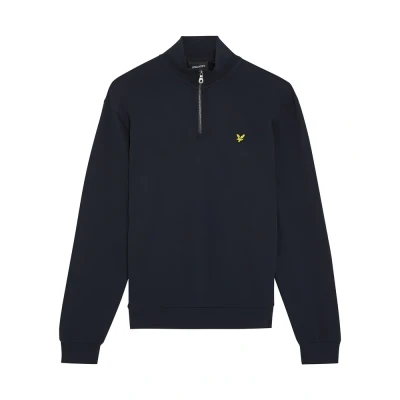 Image of Lyle &amp; Scott Loopback Quarter ZIP Sweatshirt, Men&#039;s, Size: Small, Dark navy