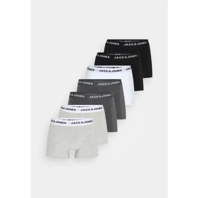 Image of Jack &amp; Jones Jacjj Trunks 7 PACK Trunks, Men&#039;s, Size: Small, White/dark grey melange/black/light melange