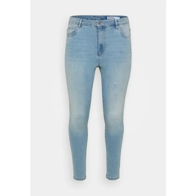 Image of VERO MODA Women&#039;s Vmphia Hr Skinny J Gu3162 Curve Noos Jean Pants, Light Blue (Light Denim), 46W x 32L, / 32L