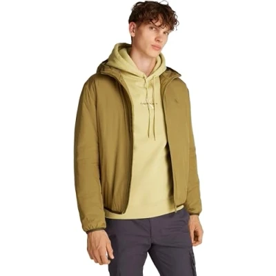 Image of Calvin Klein Jeans HI NECK Jacket Light jacket, Men&#039;s, Size: XS, Gothic olive