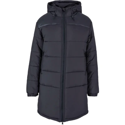 Image of Urban Classics Women&#039;s Ladies Hooded Mixed Puffer Coat Jacket, Black, XS