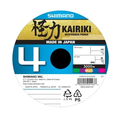 Image of Shimano line Kairiki 4 3000m 0.06mm 4.4kg Multi C Braided fishing