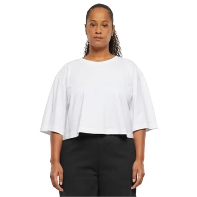 Image of Urban Classics Heavy Oversized Cropped Basic Tshirt, Women&#039;s, Size: Large, White