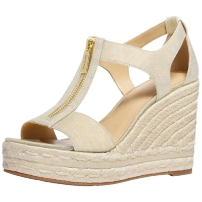 Image of Michael Kors Berkely Espadrilles, Women&#039;s, Size: 3.5, Gold coloured Textile