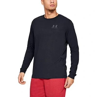 Image of Under Armour Sportstyle LEFT Chest Sports Tshirt, Men&#039;s, Size: Small, Black