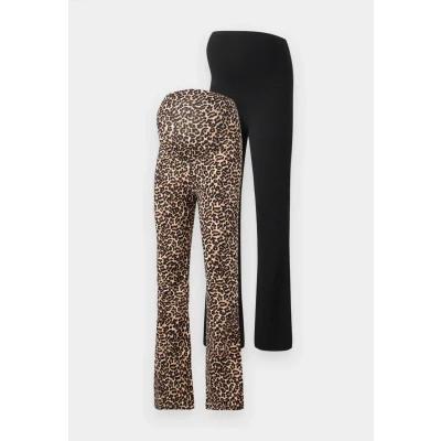 Image of ONLY Maternity Olmlovely LEO Flared PANT 2 PACK Leggings Trousers, Women&#039;s, Size: Small, Black