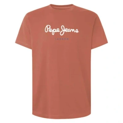 Image of Pepe Jeans EGGO Print Tshirt, Men&#039;s, Size: Small, Cedar wood brown