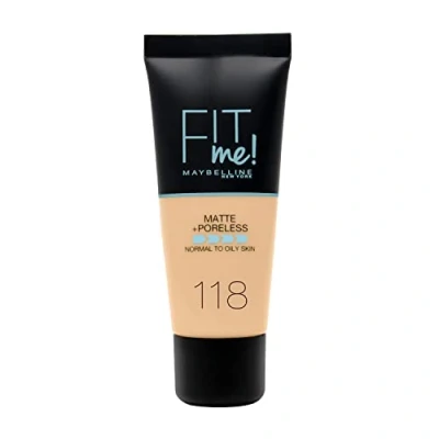 Image of Maybelline Fit Me! Matte and Poreless Foundation 30ml (Various Shades) 118 Light Beige
