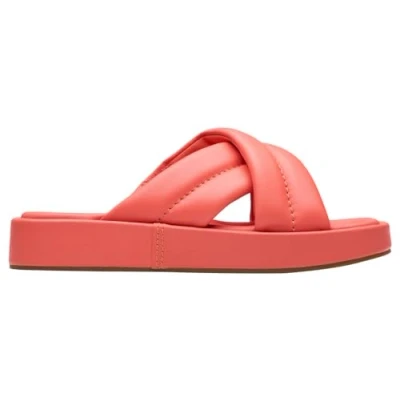 Image of Clarks ALDA Glide Mules, Women&#039;s, Size: 7, Coral Leather