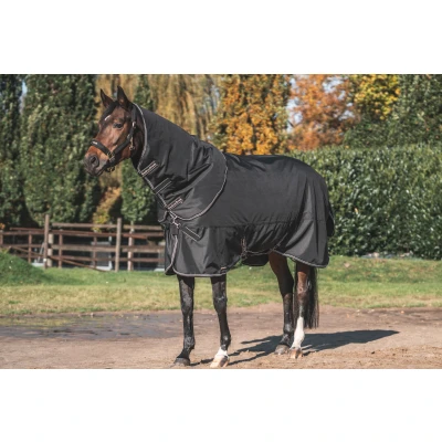 Image of Back on Track Turnout Blanket Obsidian with Neck 150 g (135 cm)