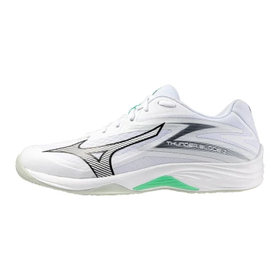 Image of Mizuno THUNDER BLADE Z Volleyball Shoes White/Black/Frozen Emerald Women/Men Size 8,5