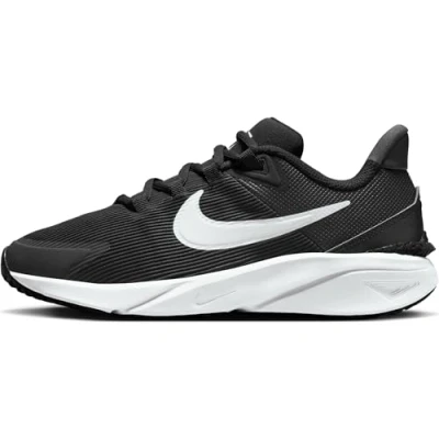 Image of Nike Performance STAR Runner 4 Unisex Neutral running shoes for kids, Size: 4, Black/white/anthracite Textile/synthetics