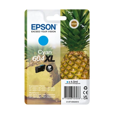 Image of WorkForce WF 2910DWF Epson 604XL high capacity cyan ink cartridge (original Epson)