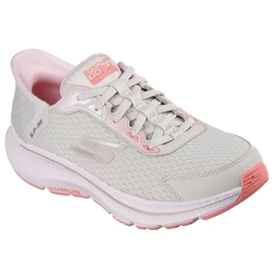 Image of Skechers GO RUN Consistent Trainers, Women&#039;s, Size: 3, Natural/pink trim Textile
