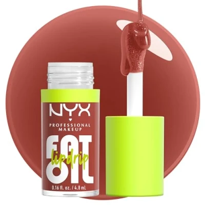 Image of NYX Professional Makeup Fat Oil Lip Drip 12H Hydration Non Sticky Finish Gloss 4.8ml (Various Shades) Splash of Cream