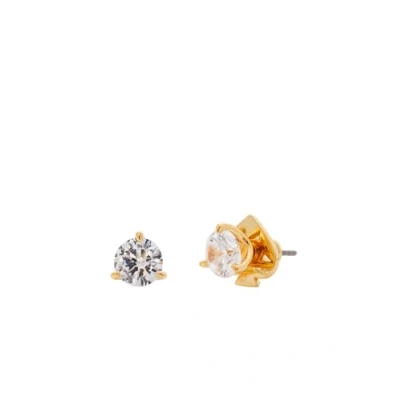 Image of kate spade new york MINI TRIO Prong Studs Earrings clear/goldcoloured, Women&#039;s, Size: One Size, Clear/gold coloured