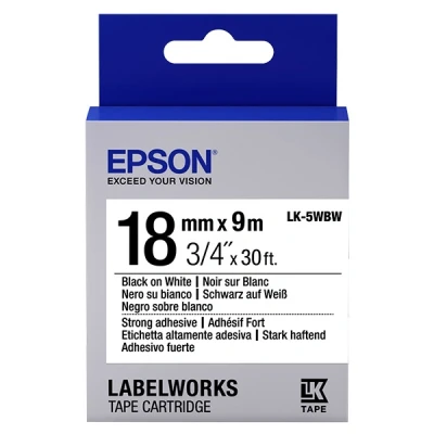 Image of Epson LK 5WBW label making tapes (Black on white, LabelWorks LW 1000P 400 400VP 600P 700, Blister)