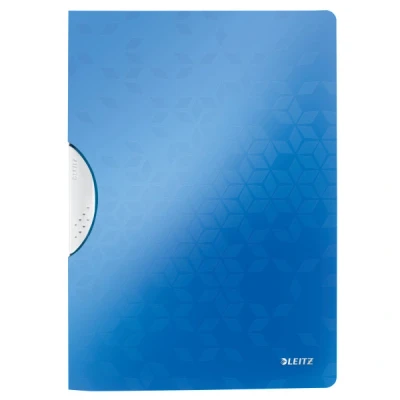 Image of Leitz A4 ColorClip File, 30 Sheet Capacity, Flexible Plastic, Metallic Blue, WOW Range, 41850036