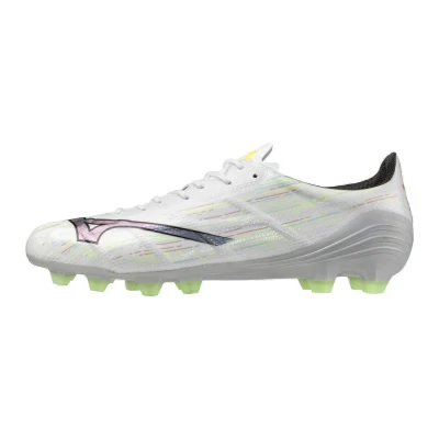 Image of Mizuno Α II PRO Unisex Moulded stud football boots, Size: 8.5, White/silver iridiscent/black Synthetics