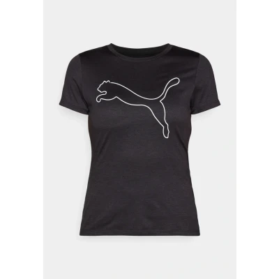 Image of Puma Essential LOGO TEE Sports Tshirt, Women&#039;s, Size: Large, Black heather