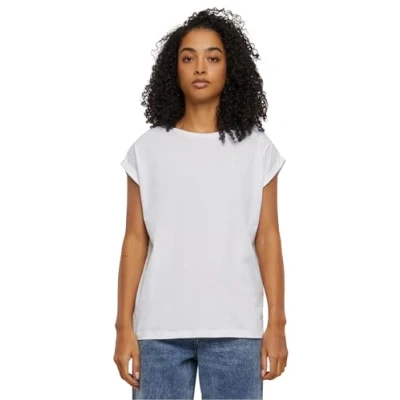 Image of Urban Classics Extended Shoulder Basic Tshirt, Women&#039;s, Size: XL, White