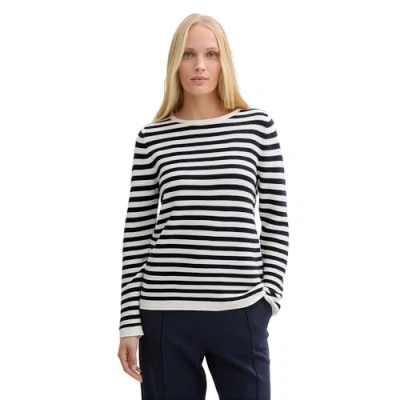 Image of TOM Tailor Sweater NEW Jumper Dark navy/white, Women&#039;s, Size: Large, navy/white