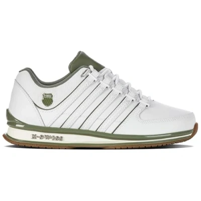 Image of K Swiss Rinzler Men&#039;s Trainers, White Deep Lichen Gum, 9.5 UK