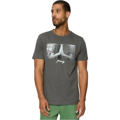 Image of Mister Tee PRAY Print Tshirt, Men&#039;s, Size: Large, Darkshadow